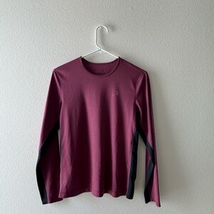Maroon Long Sleeve Athletic Shirt